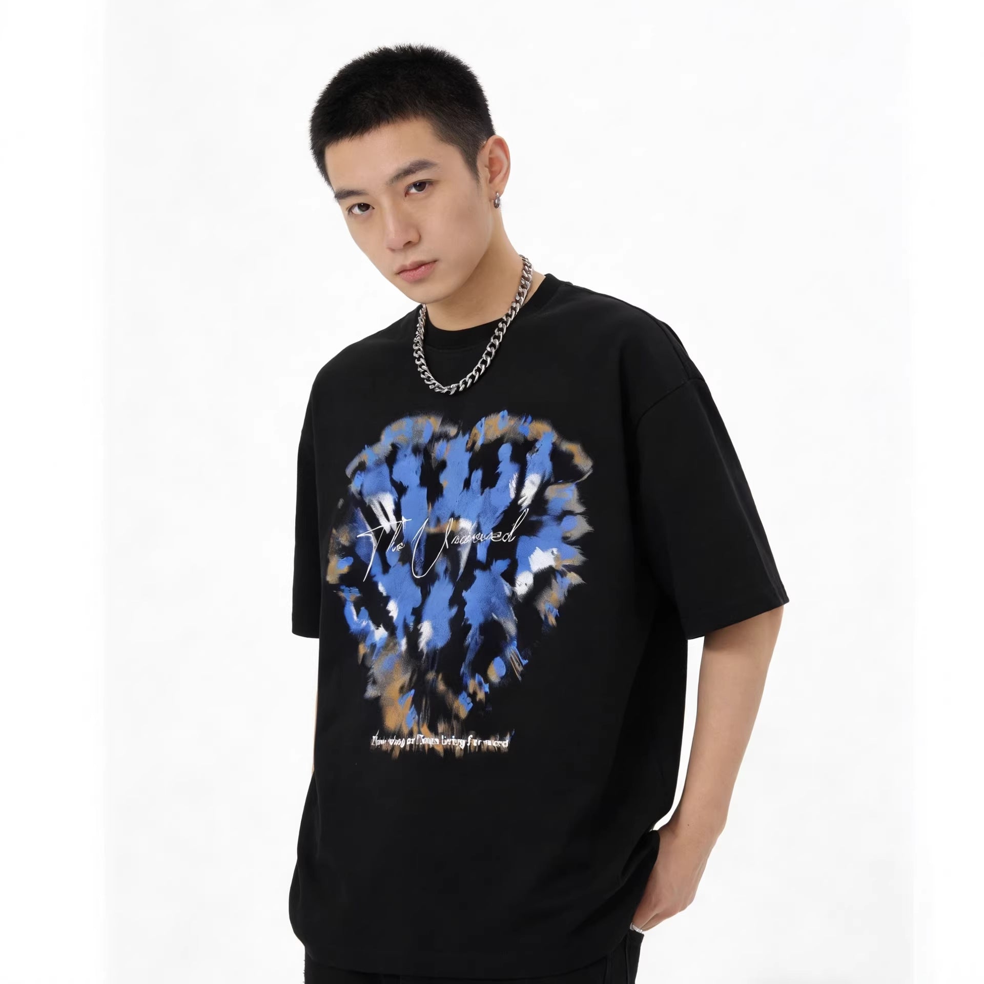 Heart Graffiti Oversize Short Sleeve T-Shirt