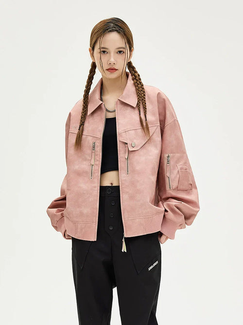 Jaqueta de Trabalho Oversized - rosa / M