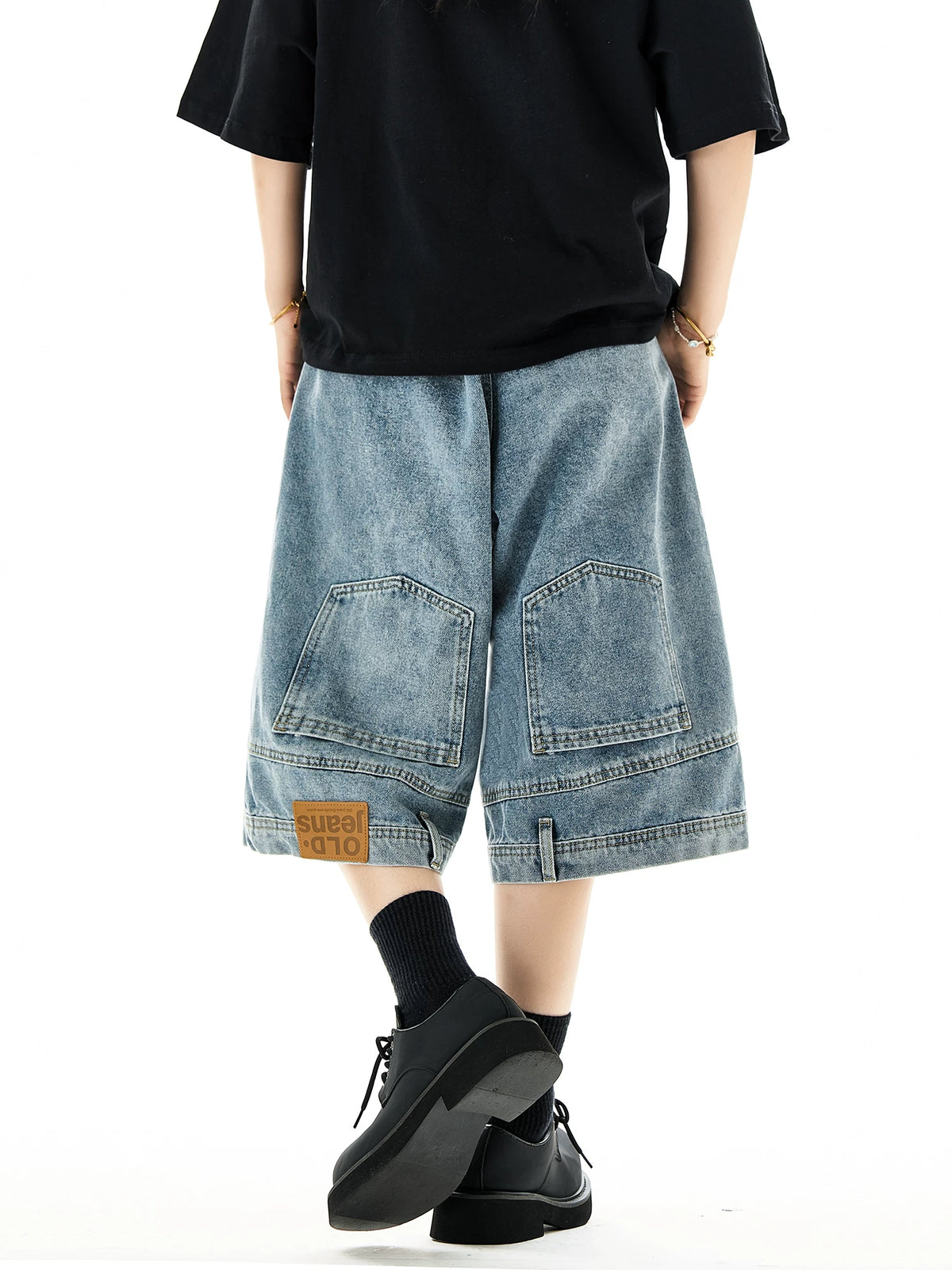 Shorts en jean à jambes larges
