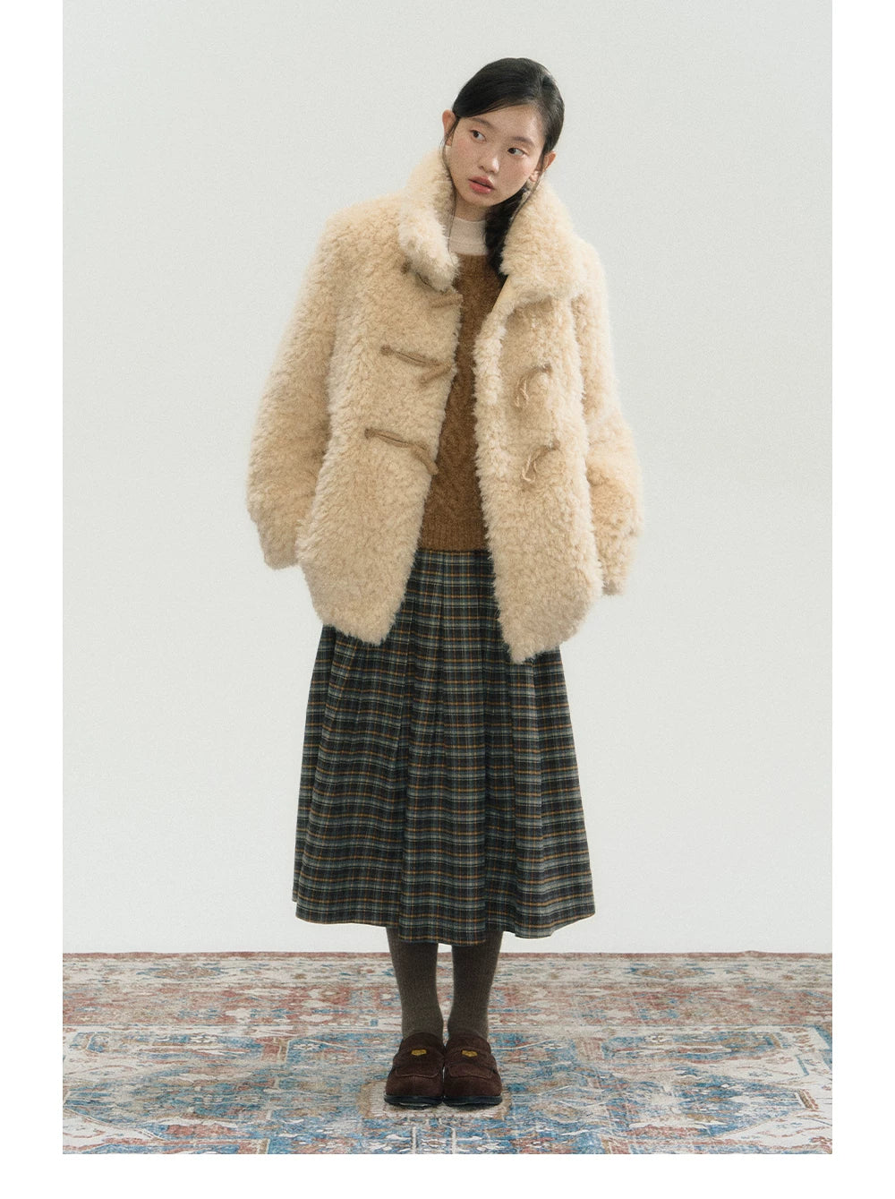 Fake Fur Turn-Down Collar Jacket