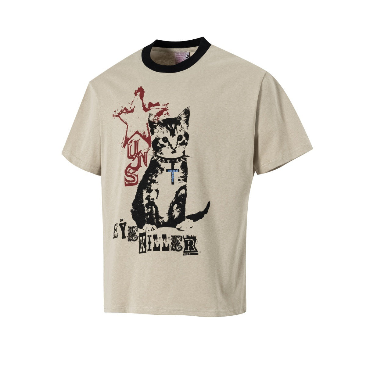 Painting Cat Graphic Short Sleeve T-Shirt