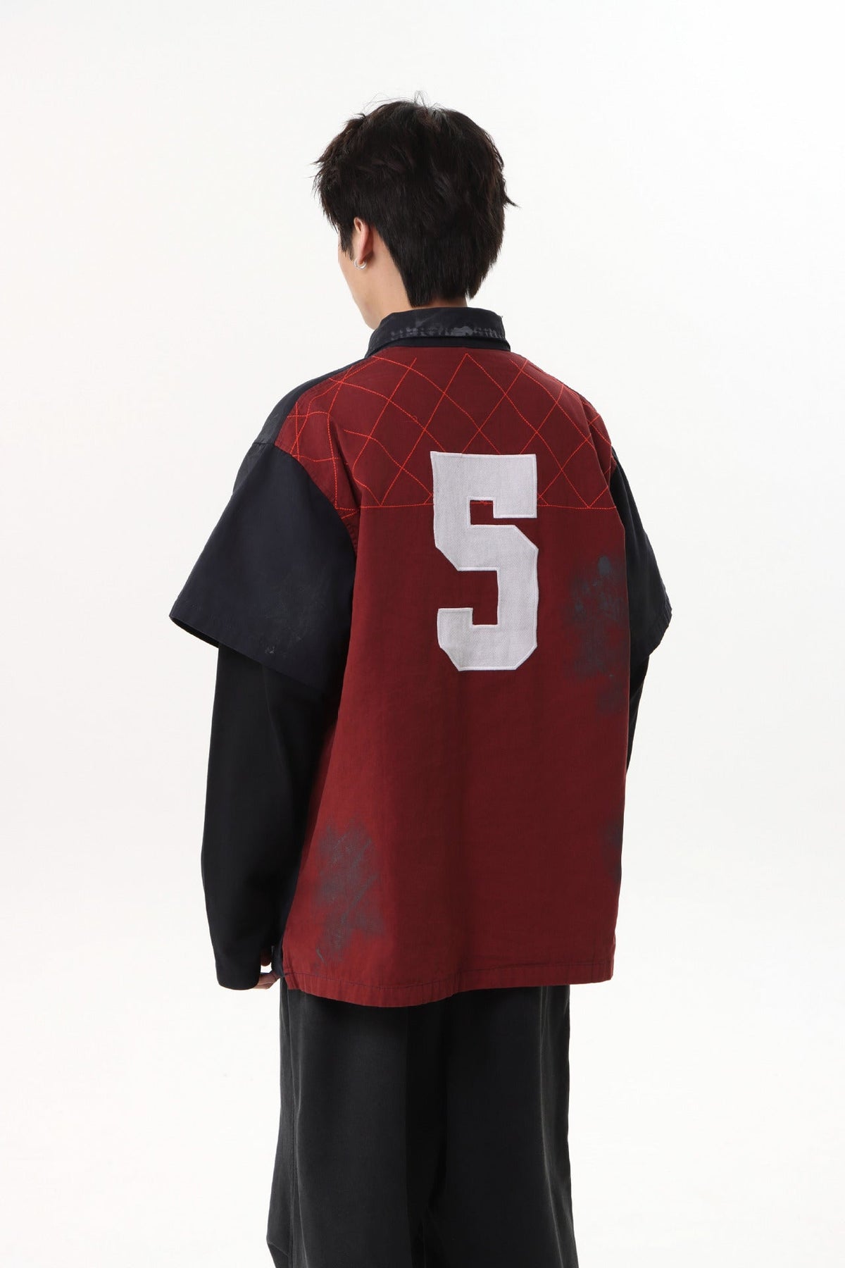 Dirty Washed Fake Layered Long Sleeve T-Shirt