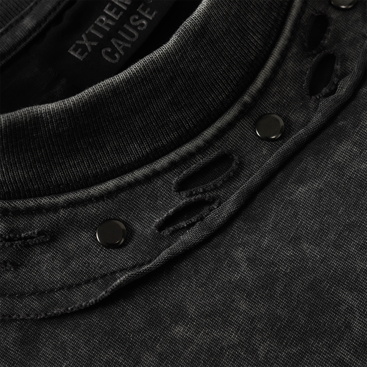 Heavy Washed Fade Stitching Short Sleeve T-Shirt
