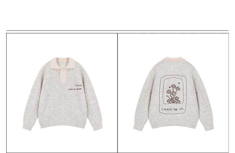Pullover Polo Knit Sweater