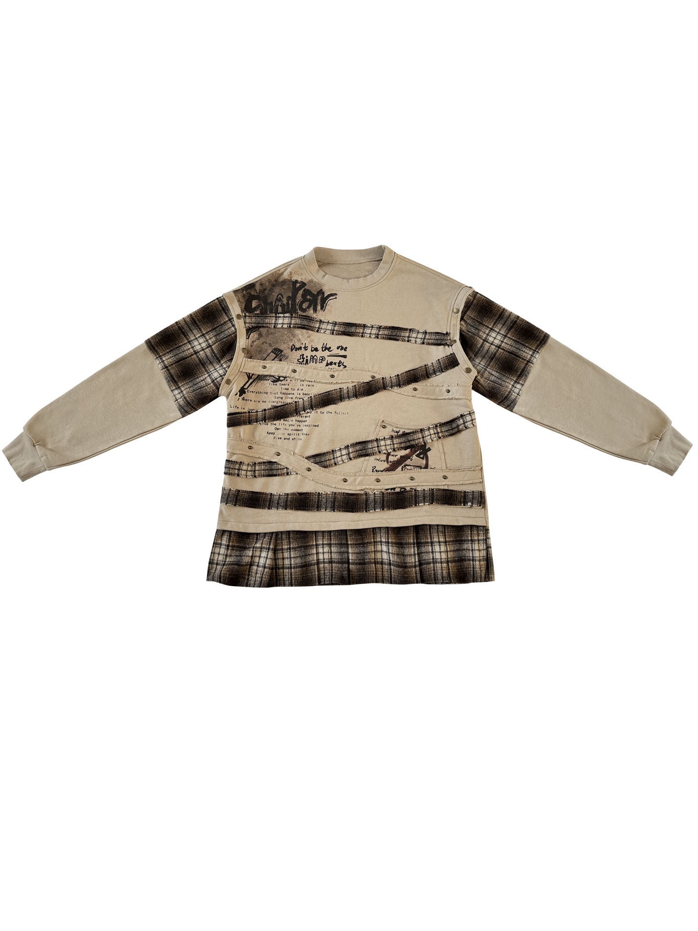 Wasteland Print Detachable Sleeve Sweatshirt