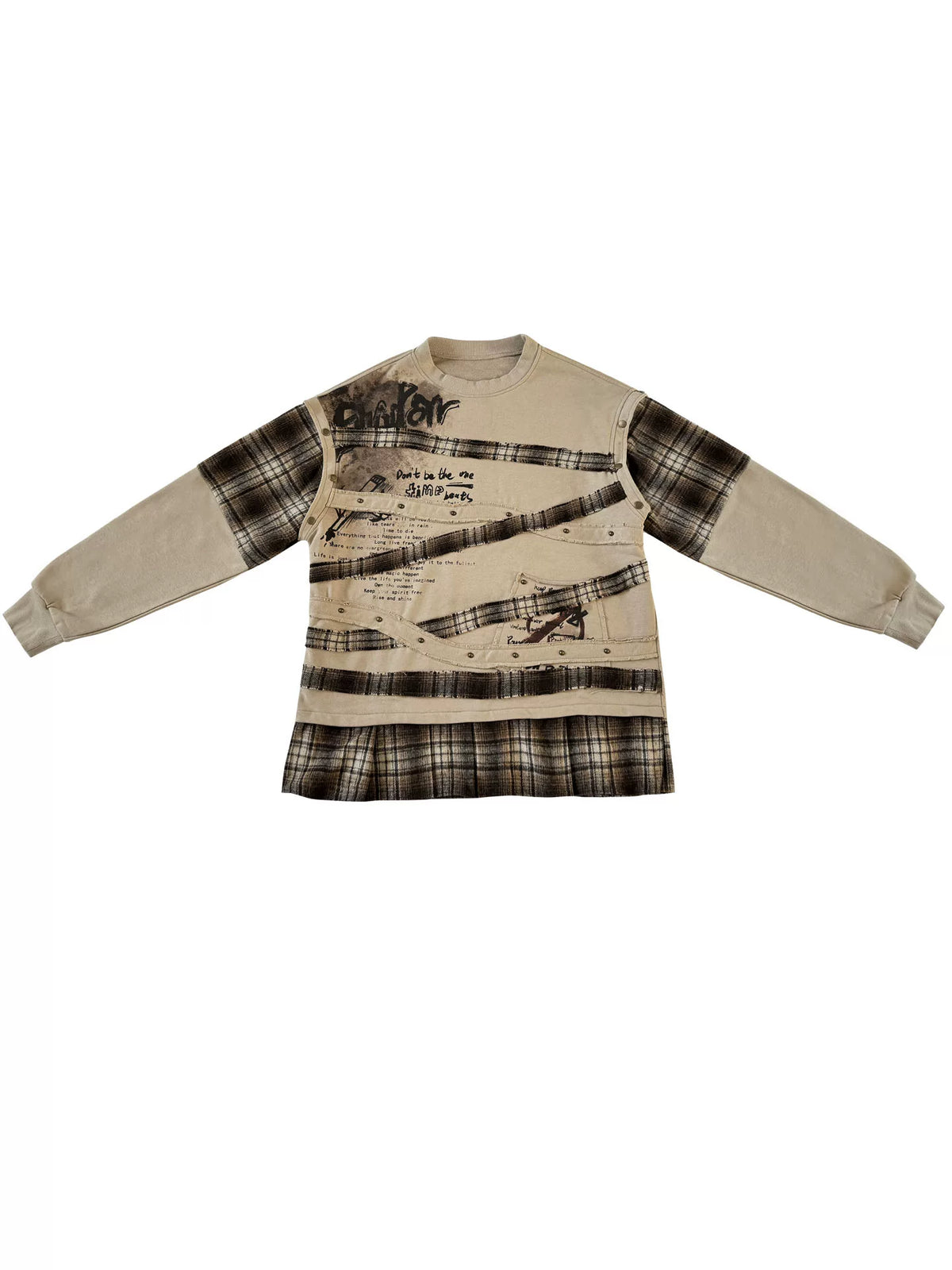 Wasteland Print Detachable Sleeve Sweatshirt