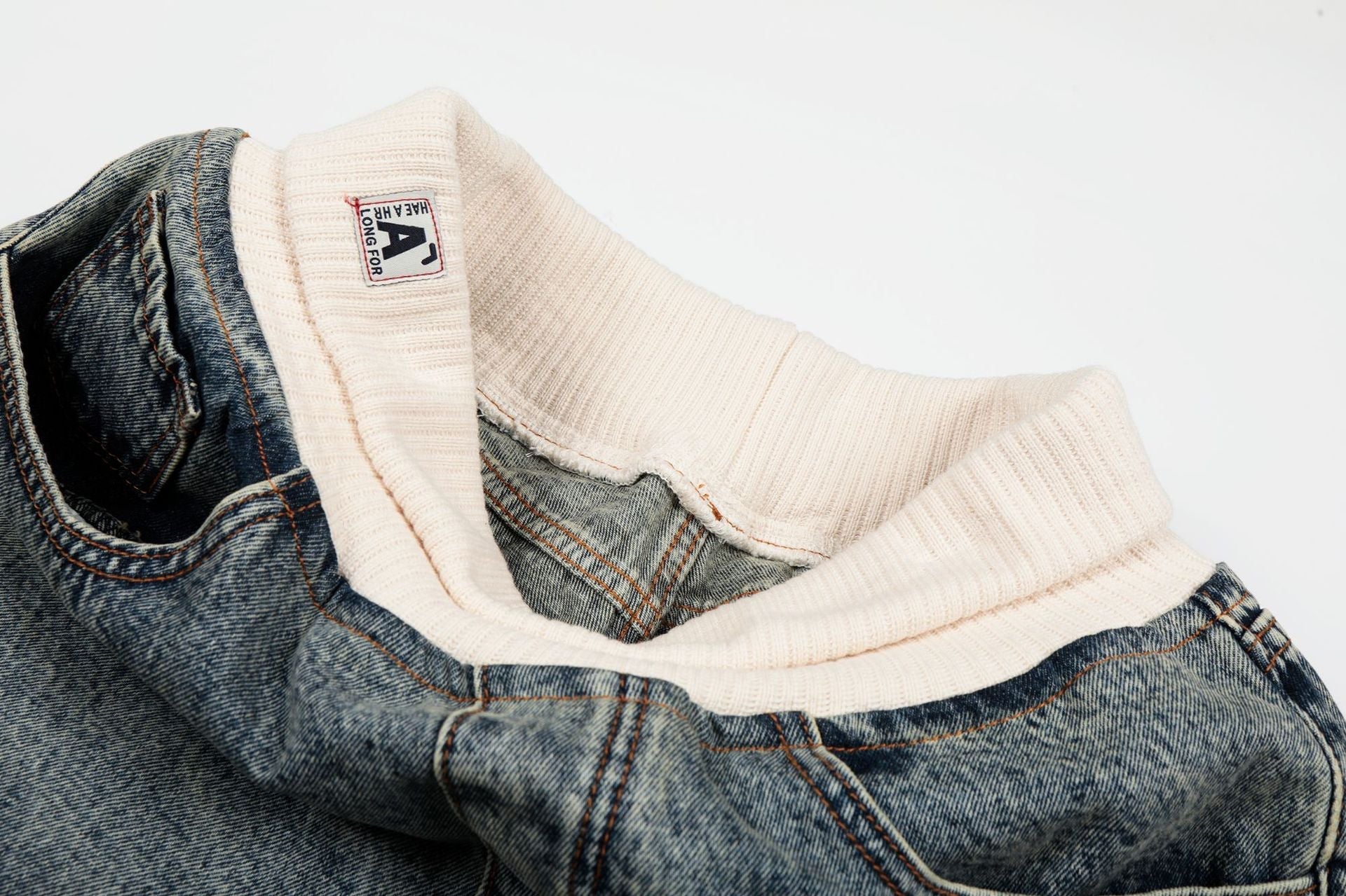 Deconstruction Patchwork Wide Leg Denim Jeans