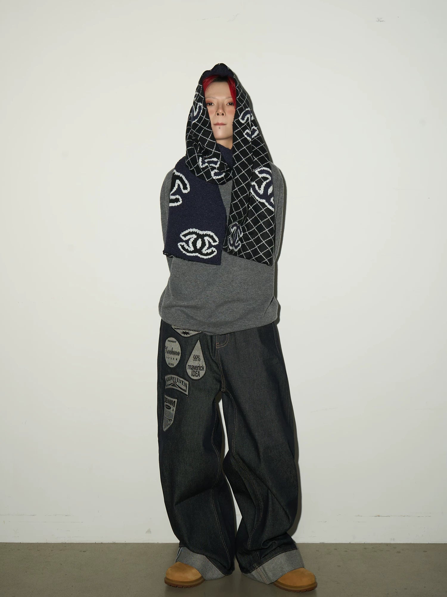 Bottle Neck Oversize Knit Sweater