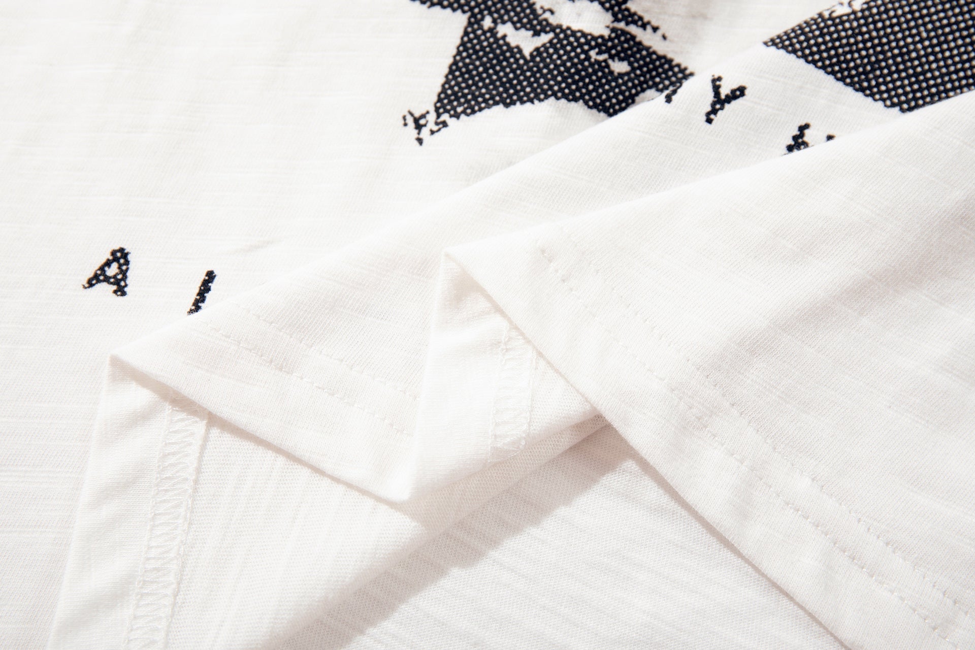 Slub Cotton Graphic Print Short Sleeve T-Shirt