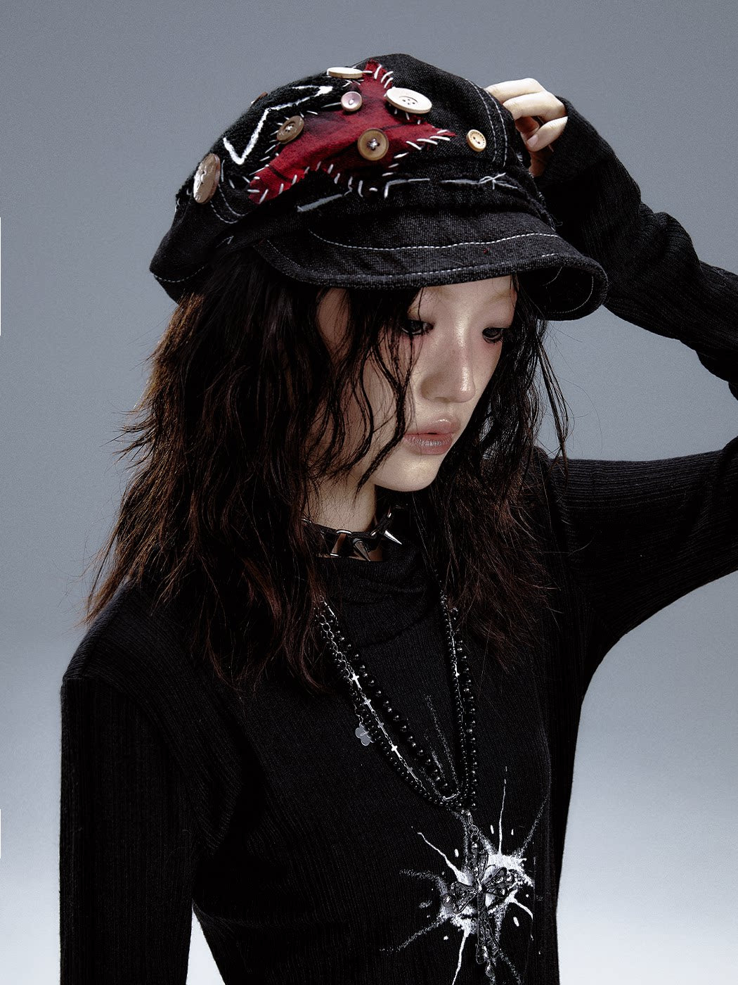 Handcrafted Denim Beret Cap