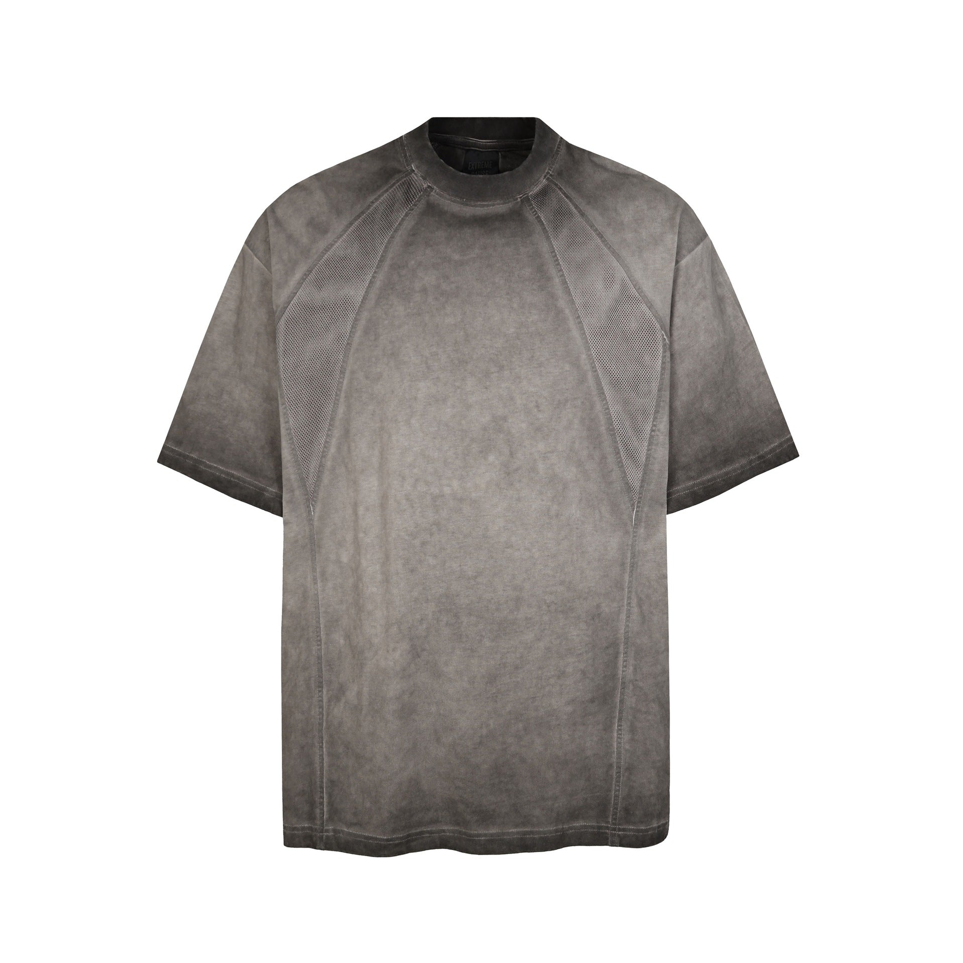 Washed Mesh Panel Short Sleeve T-Shirt