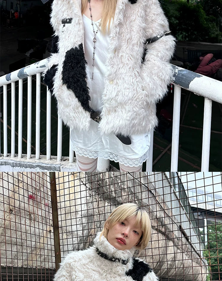 Patchwork Fake Fur Jacket