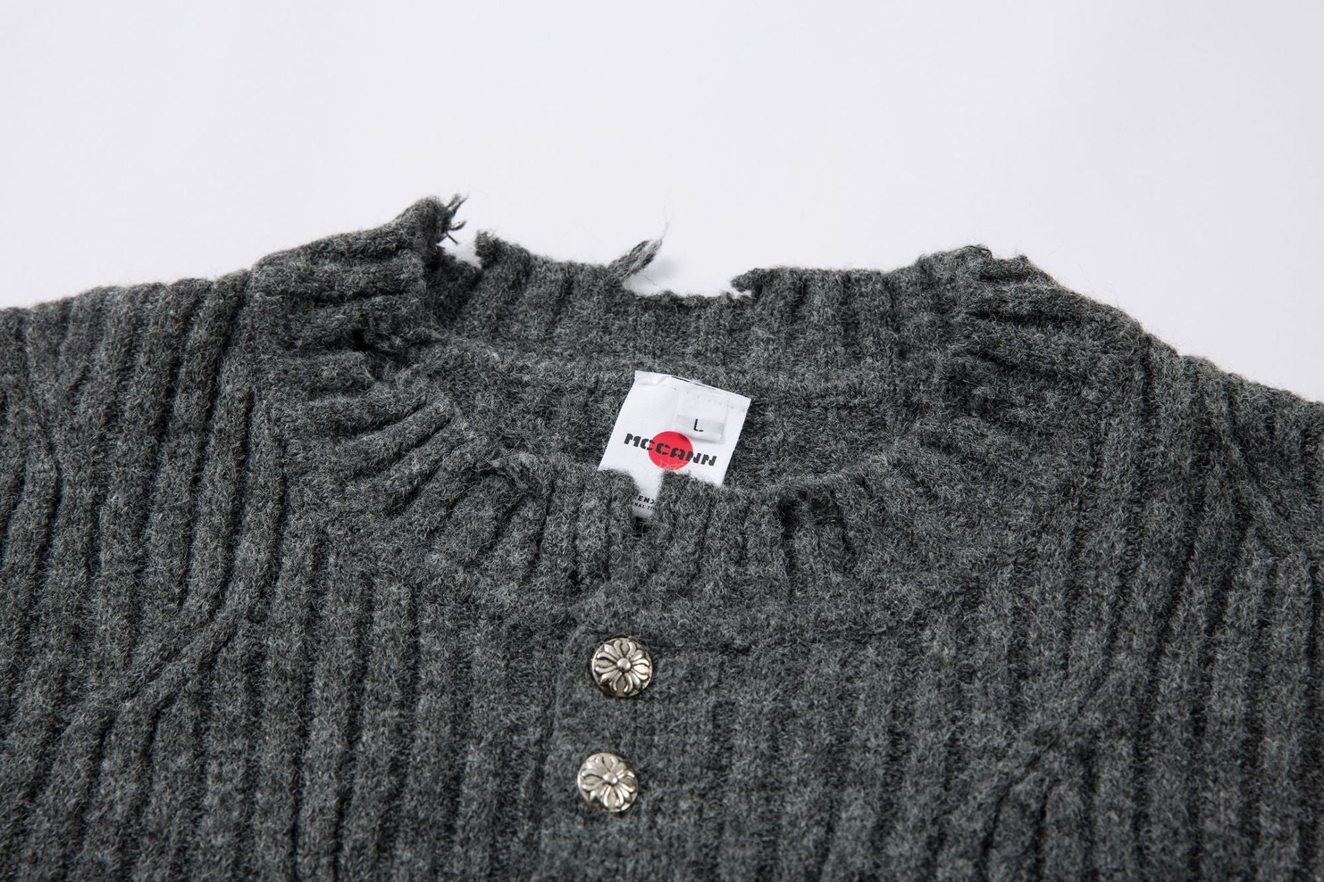 Frayed Hem Oversize Knit Sweater