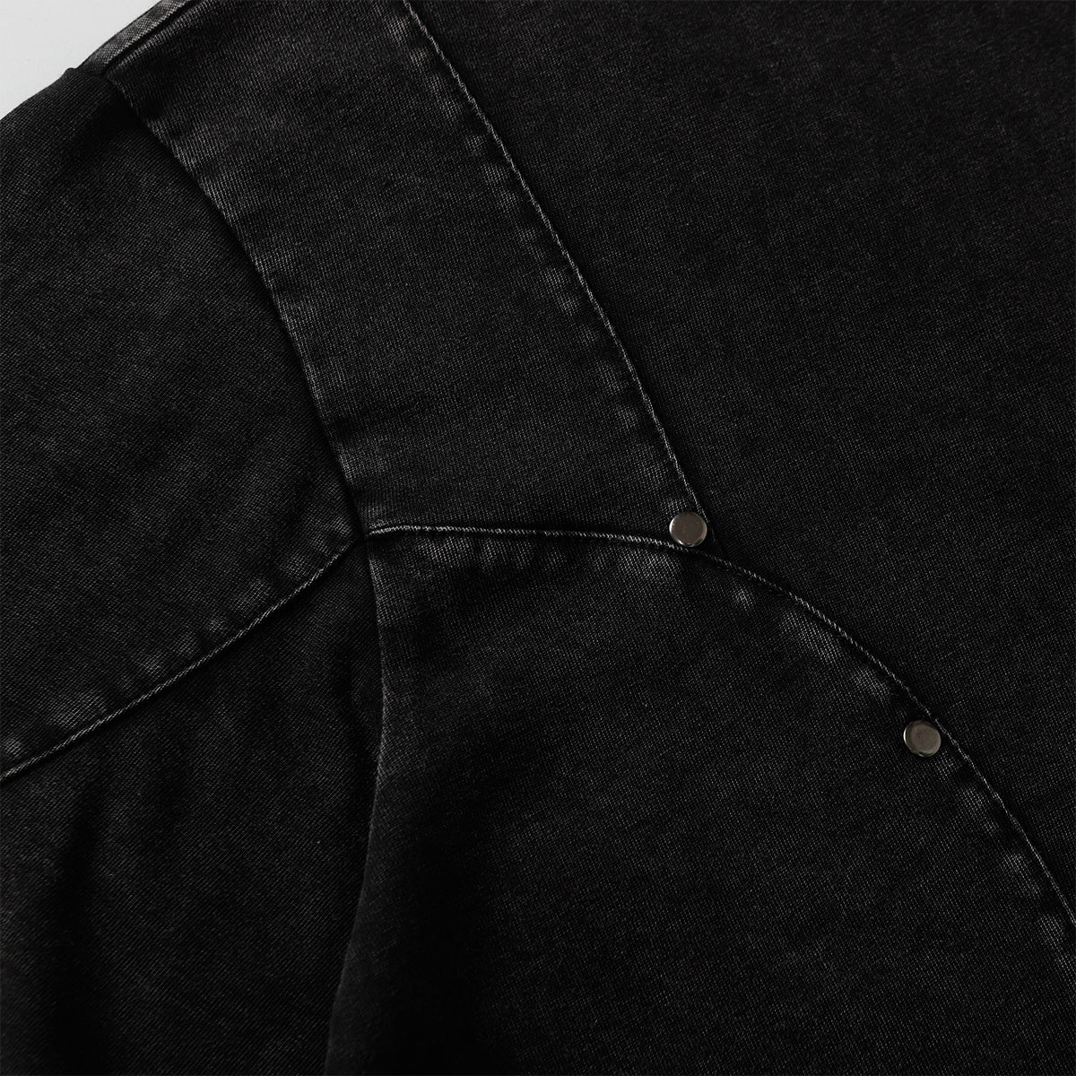Heavy Washed Fade Stitching Short Sleeve T-Shirt
