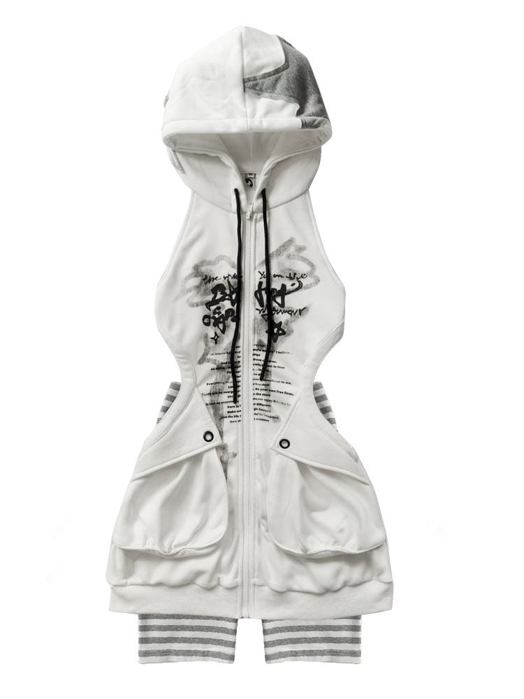 Cutout Long Pullover Hoodie