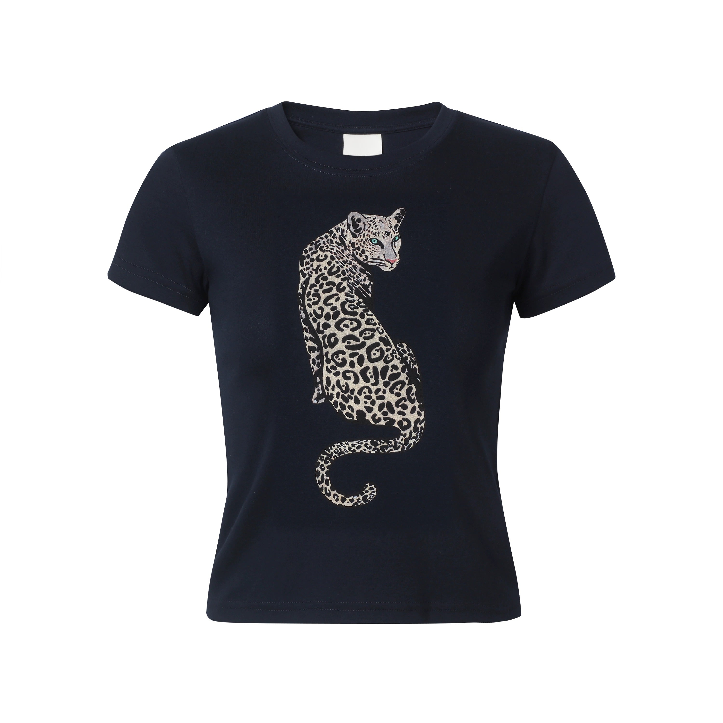 Haut à manches courtes et épaules dénudées style jaguar vintage