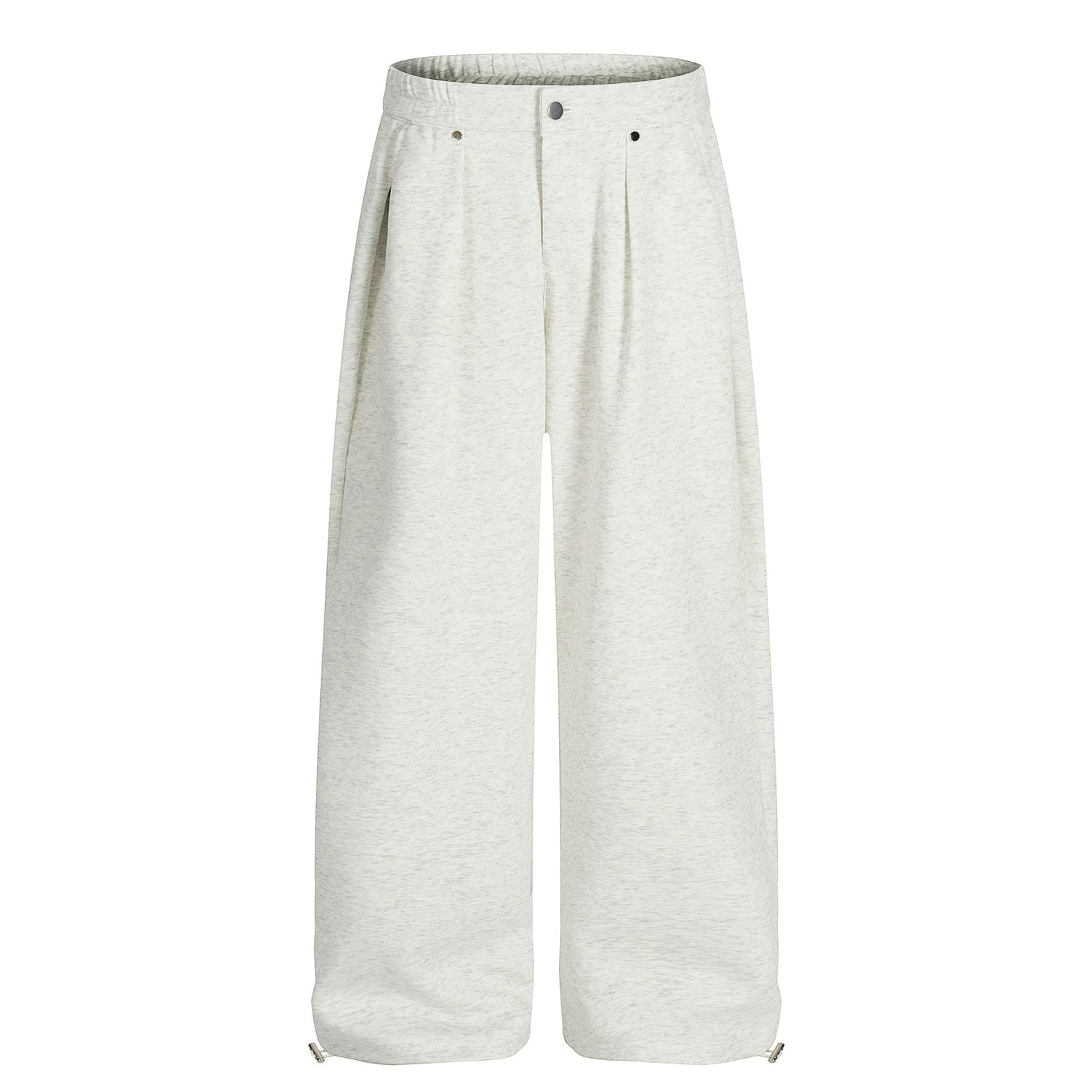 Drape Pleats Wide Leg Sweatpants
