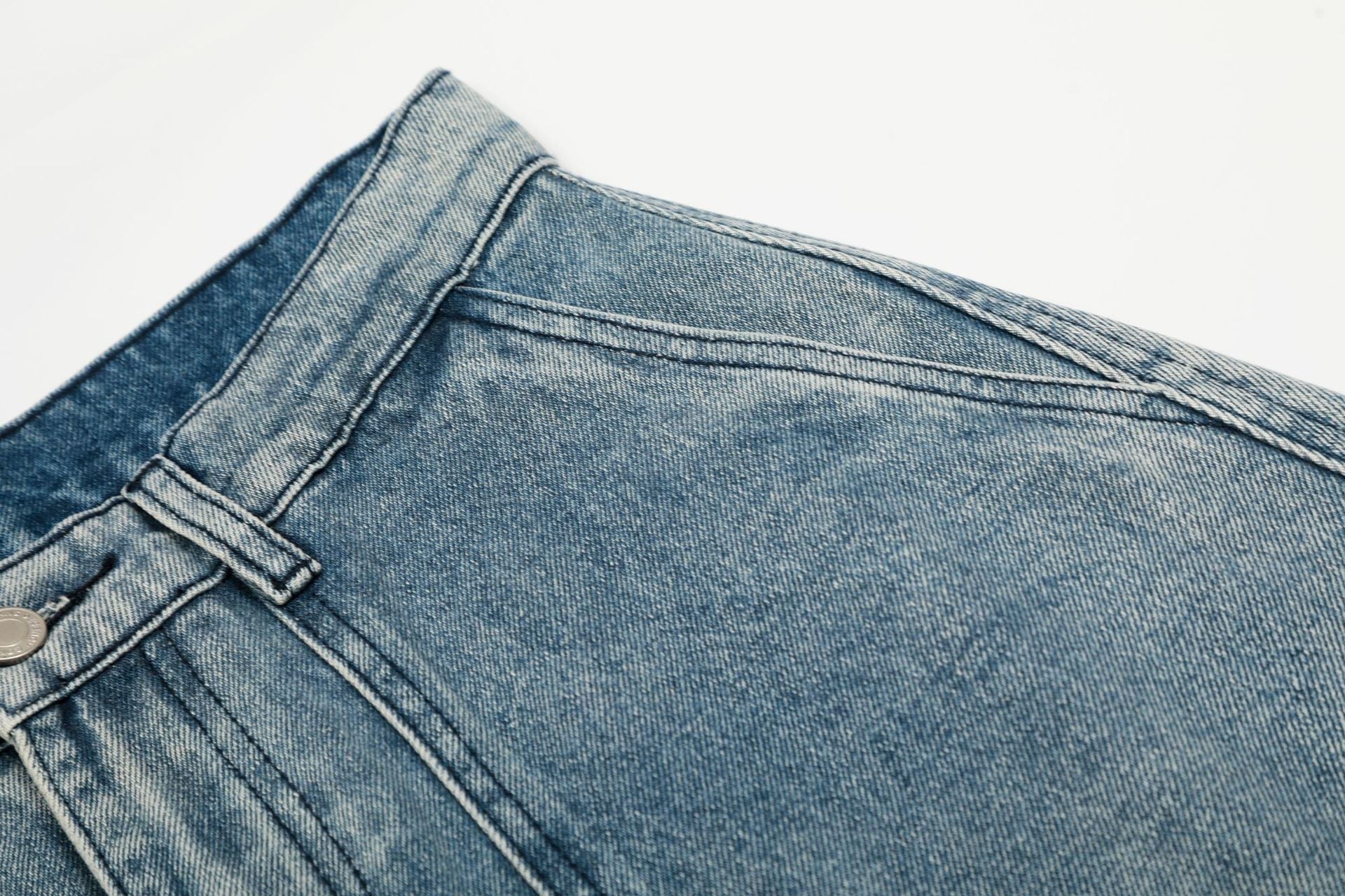 Washed Multi Pocket Curved Denim Jeans