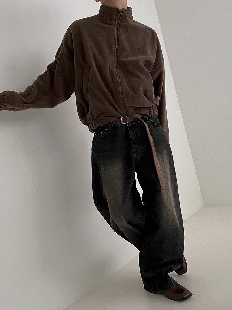 Stand Neck Oversize Zipper Padded Jacket