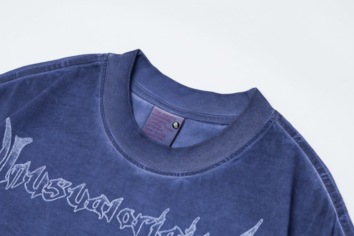 Washed City Print Short Sleeve T-Shirt