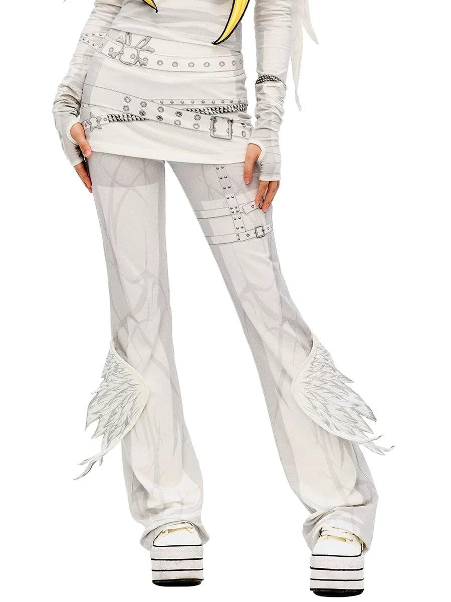 Wing Wrap Skirt Micro Flare Pants