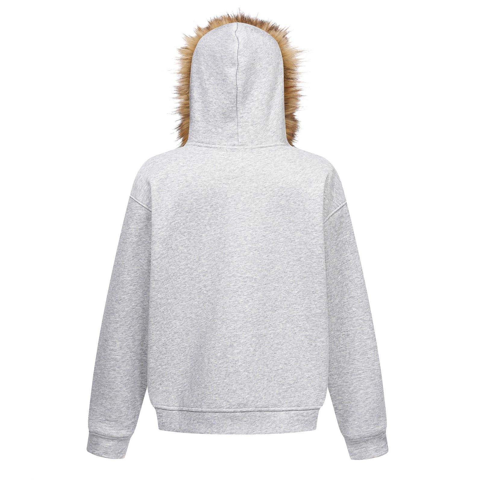 Sweat à capuche zippé avec doublure polaire en fausse fourrure