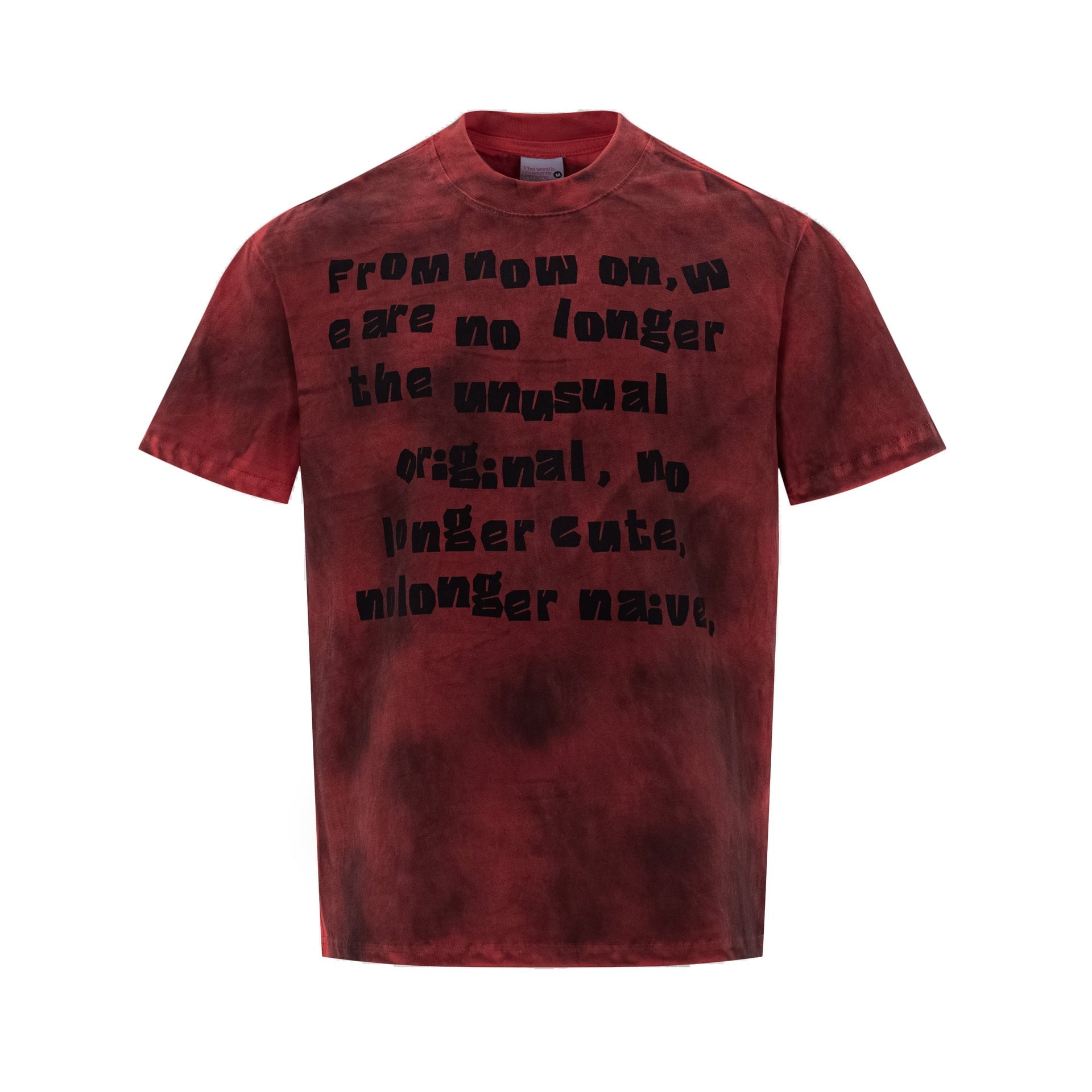 Washed Dirty Letter Print Short Sleeve T-Shirt