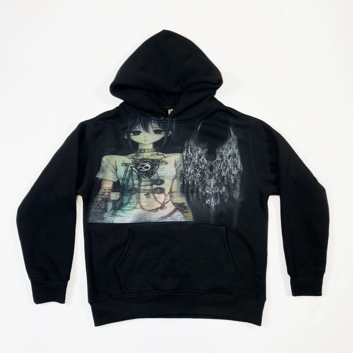 Acid Metal Girl Print Heavyweight Fleece-Lined Hoodie