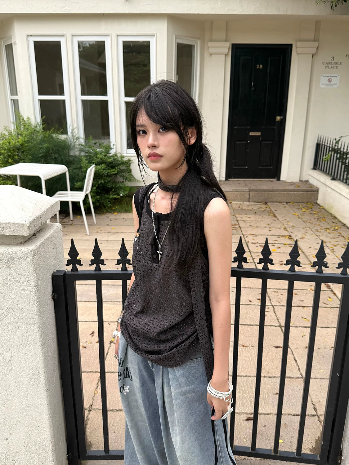 Strap Detail Oversize Tank Top