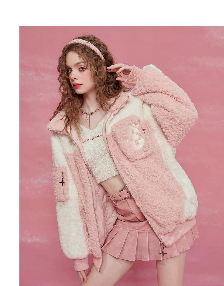 Colorblock High-Neck Puffer Jacket