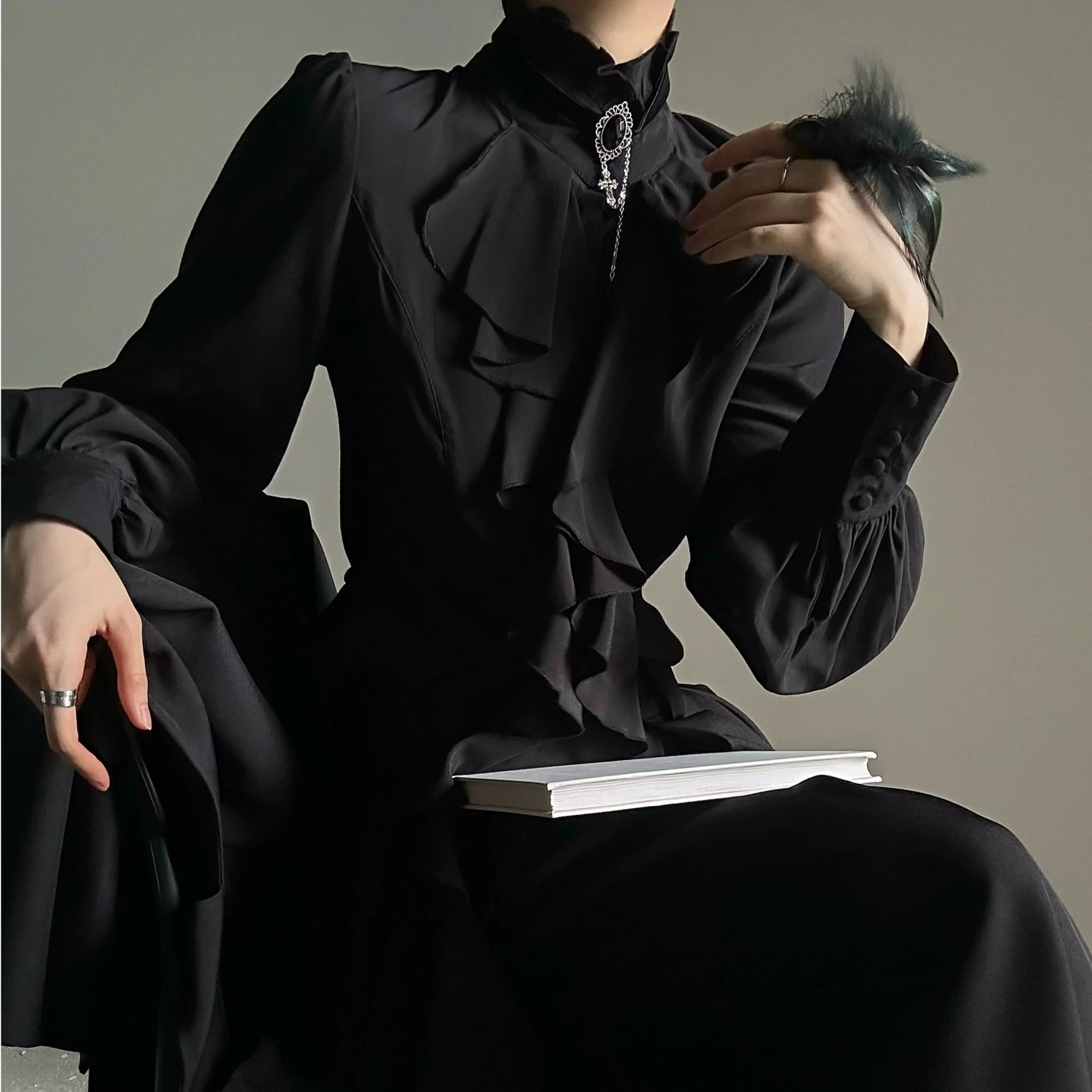 Ruffles Design Long Sleeve Shirt