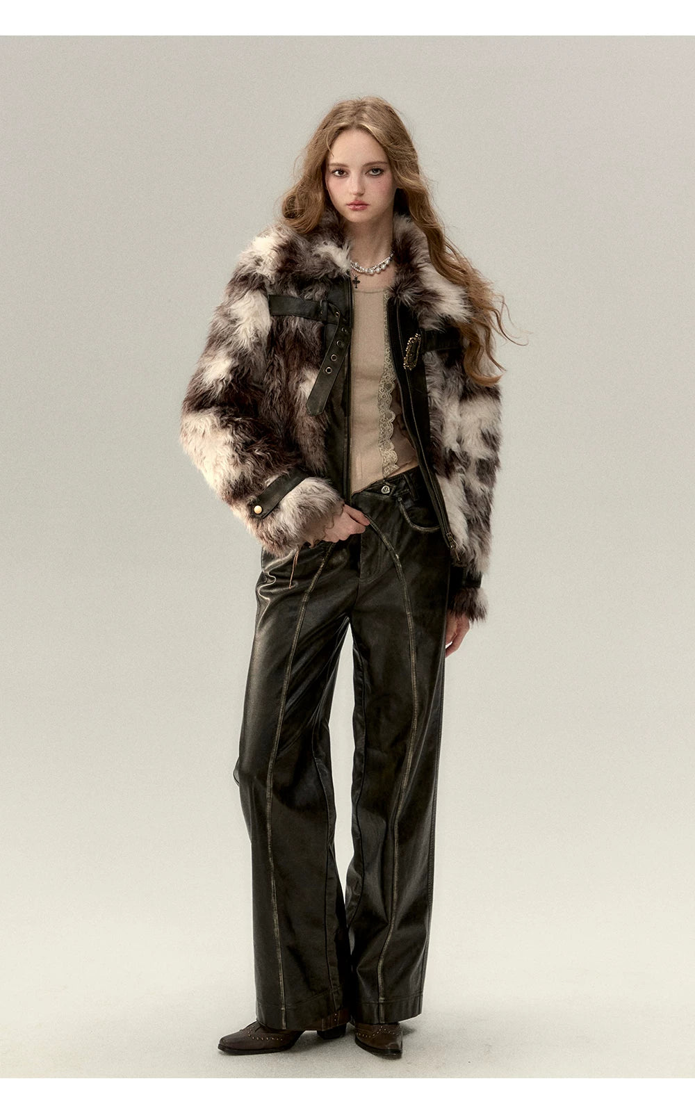 PU Leather Straight Leg Pants