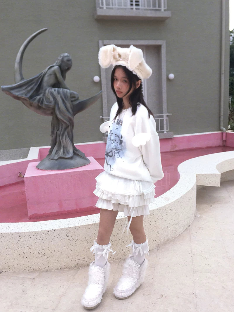 Wire Bunny Ear Lace Beret Hat