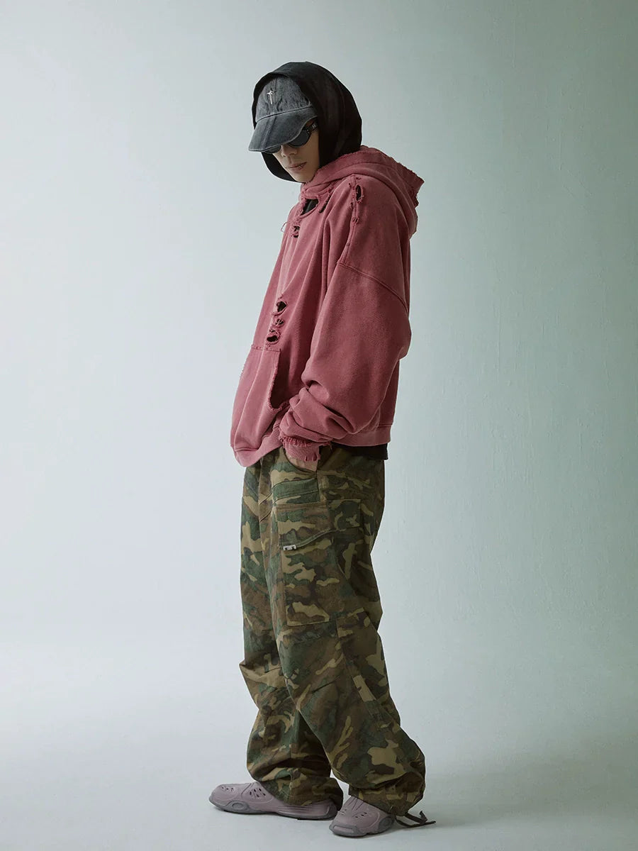 Metal Logo Accent Oversize Hoodie