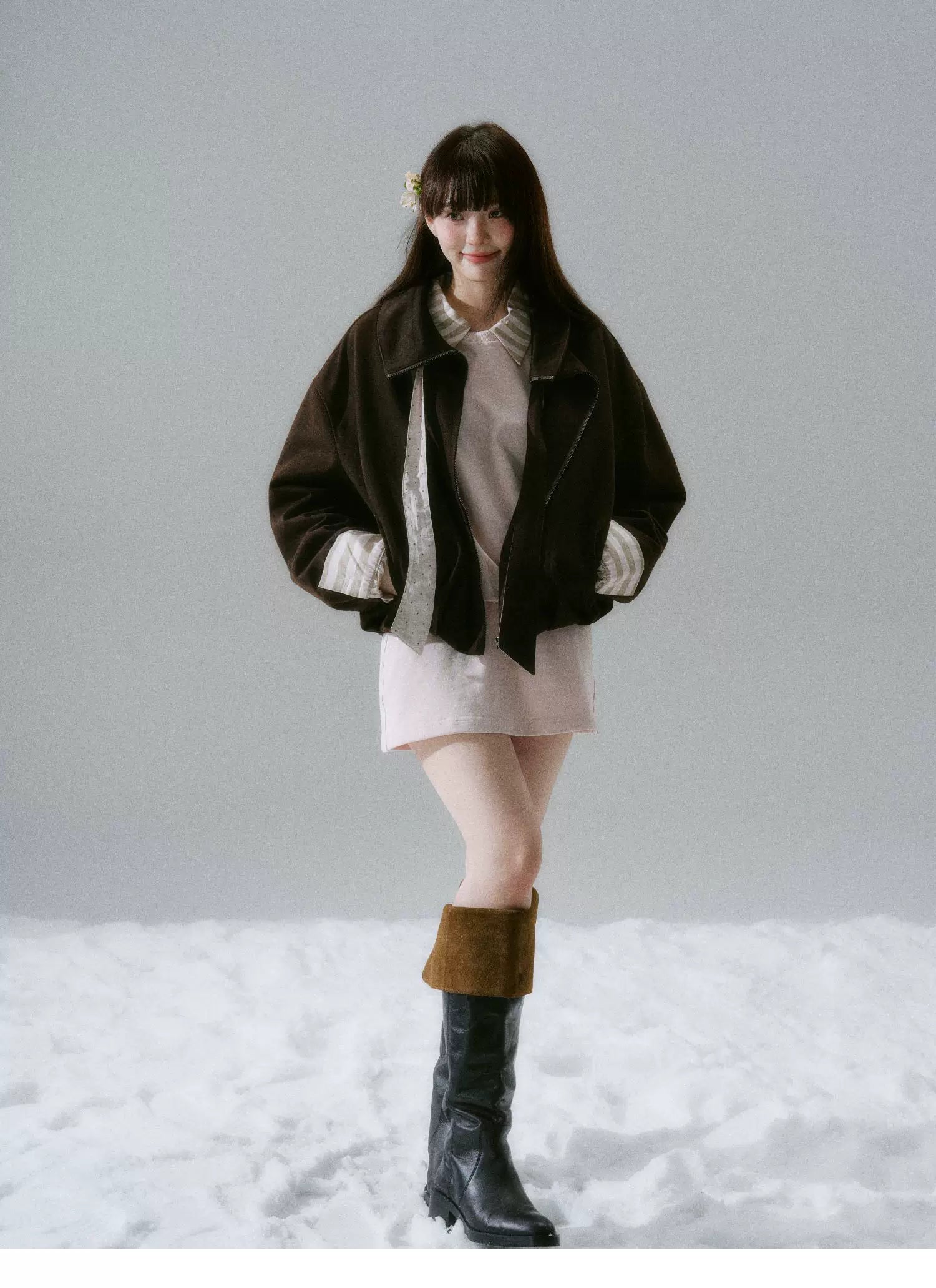 Bow Tie Collar Oversize Jacket