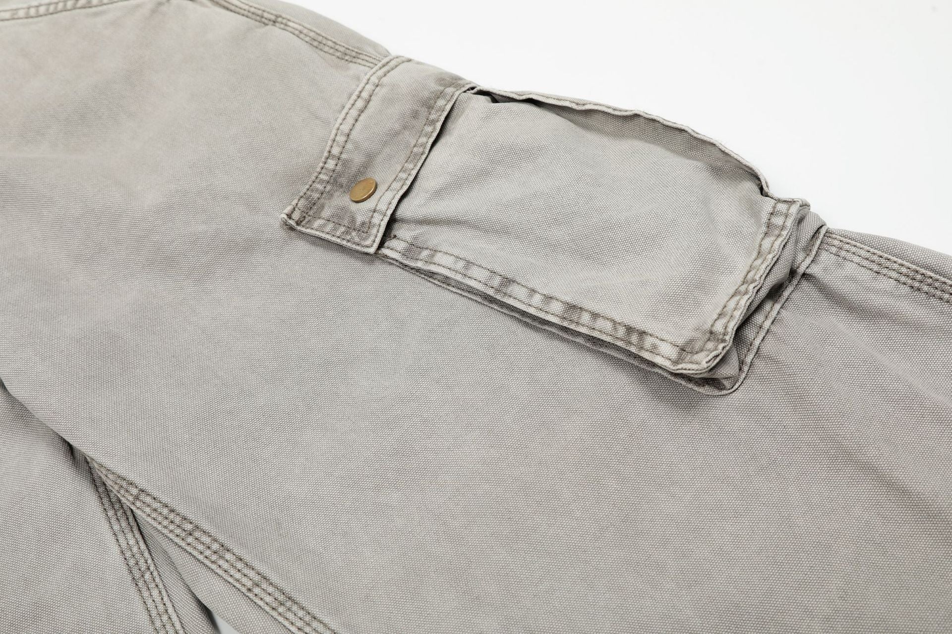 Washed Multi-Pocket Wide Leg Cargo Pants