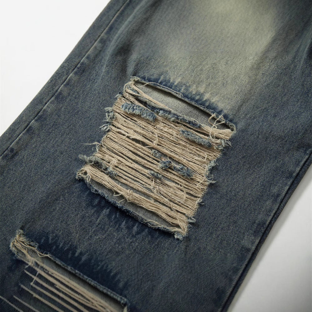 Contrasting Stitching Niche Camouflage Jeans