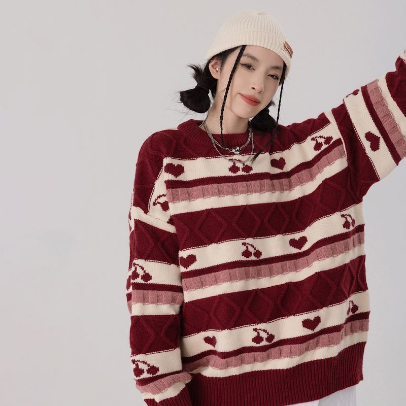Red Cherry Casual Sweater