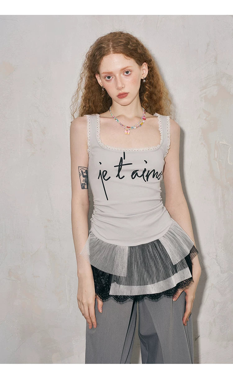 Letter Print Slim Fit Camisole