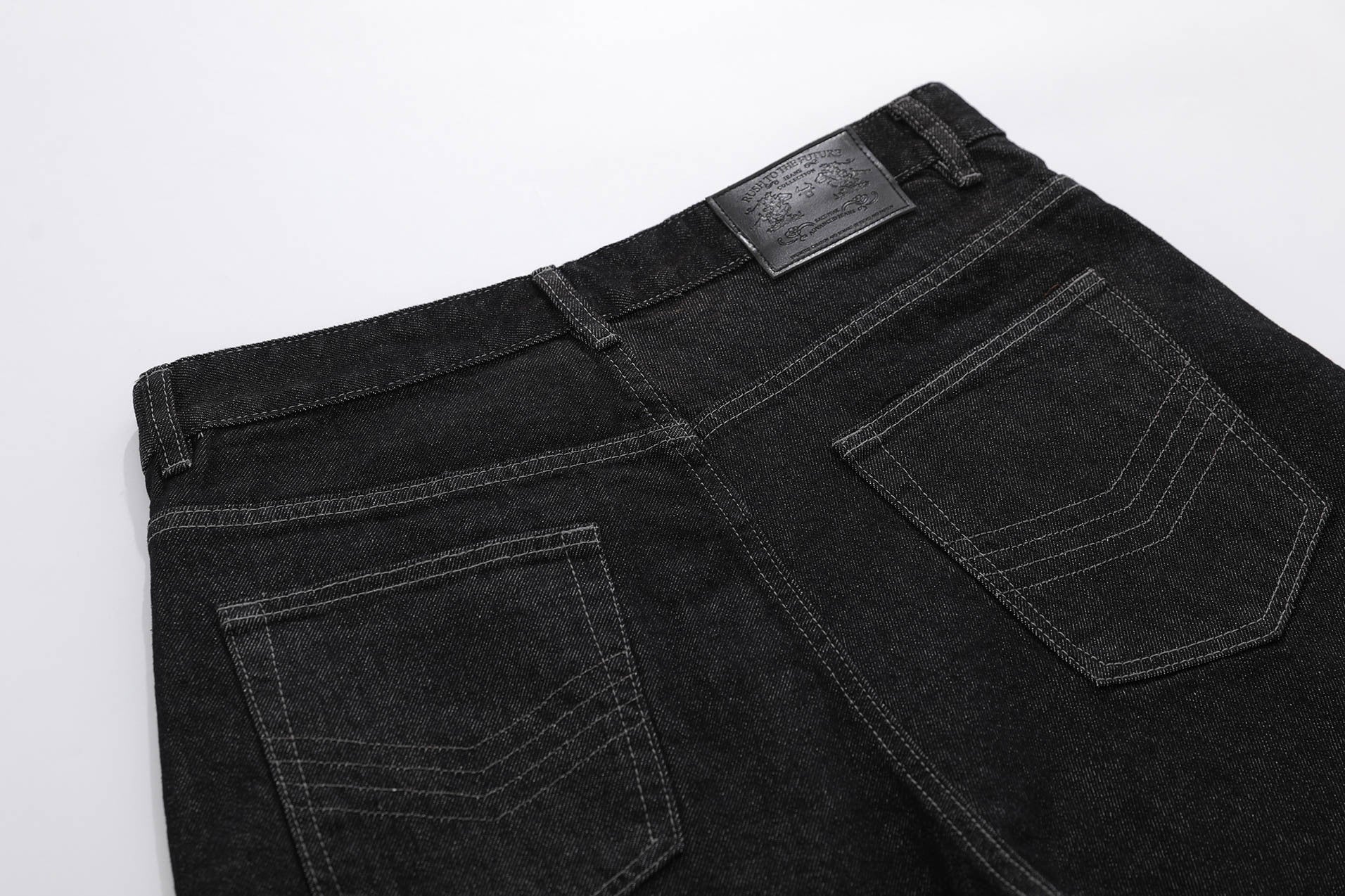 Raw Asymmetrical Button Denim Jort