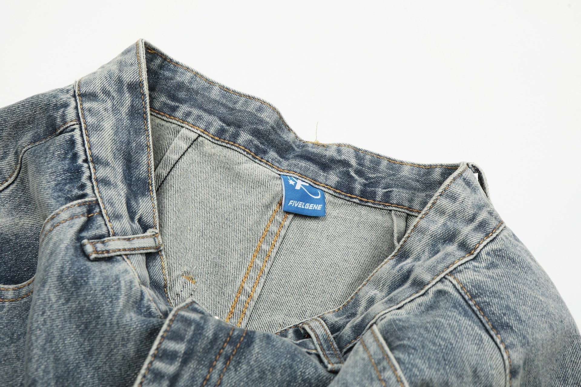 Washed Wide Leg Denim Jeans