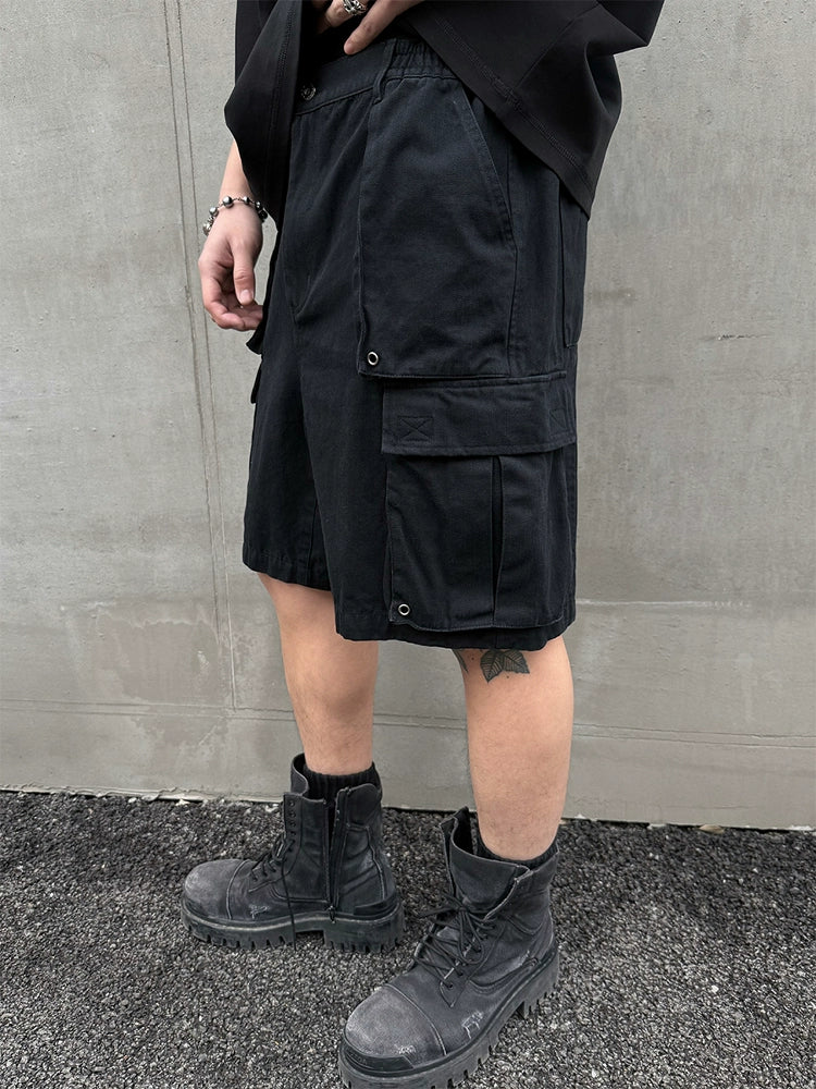 Washed Short Cargo Pants