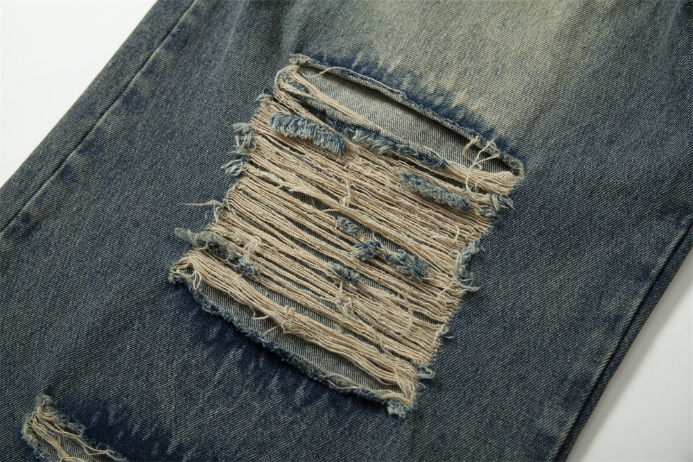 Contrasting Stitching Niche Camouflage Jeans