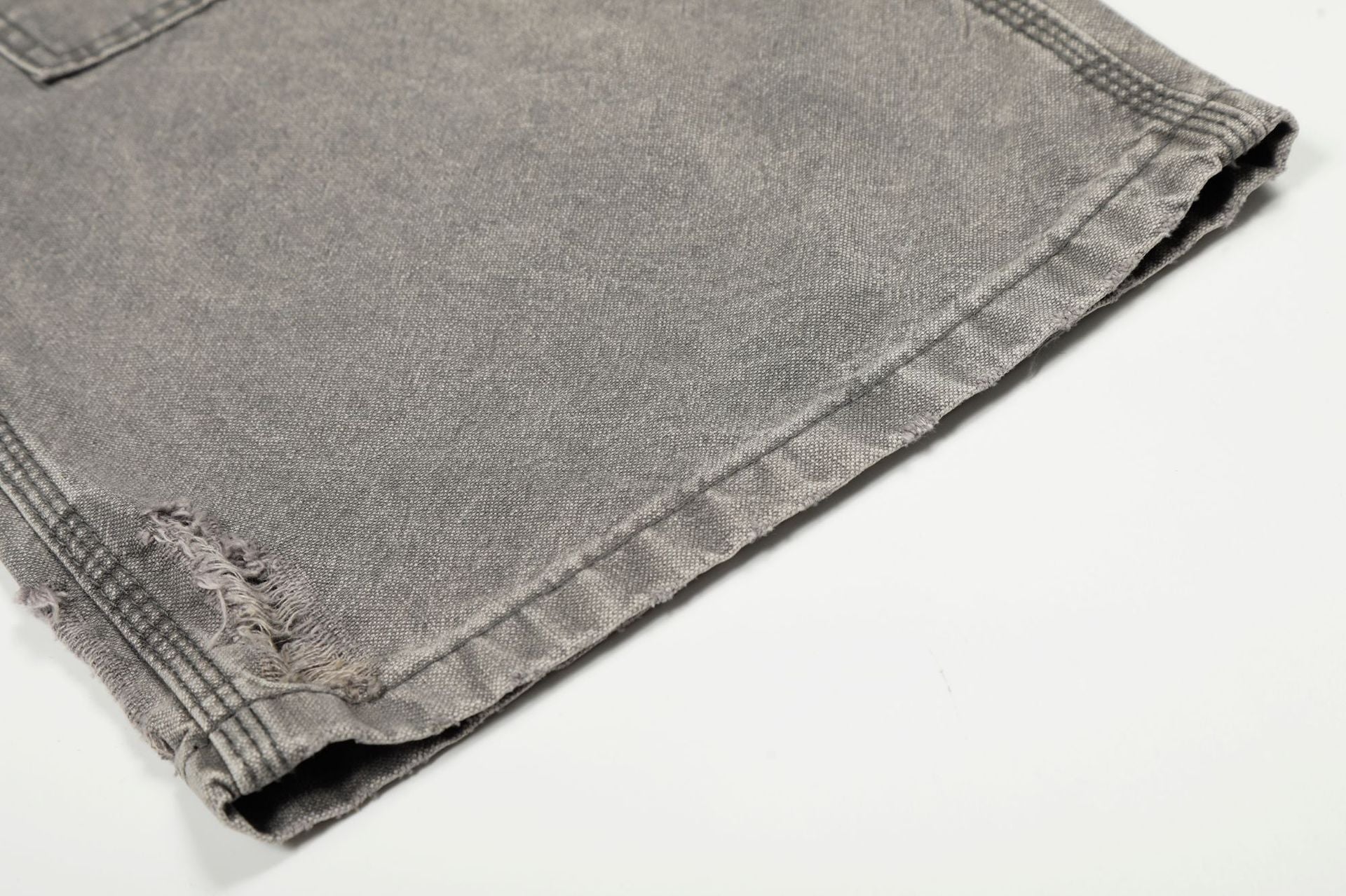 Dirty Washed Damage Panel Wide Leg Denim Jeans