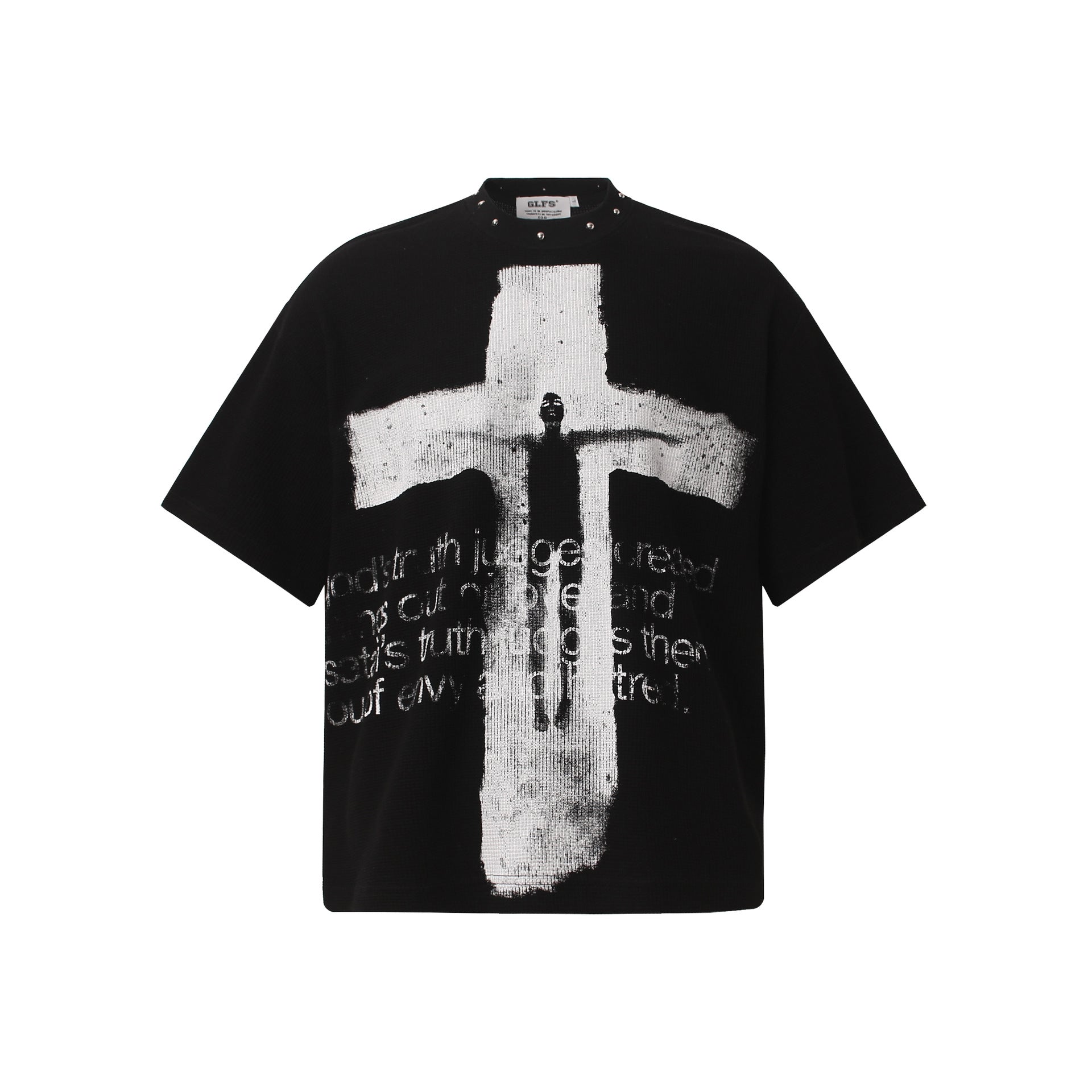 Cross Figure Studs Short Sleeve T-Shirt