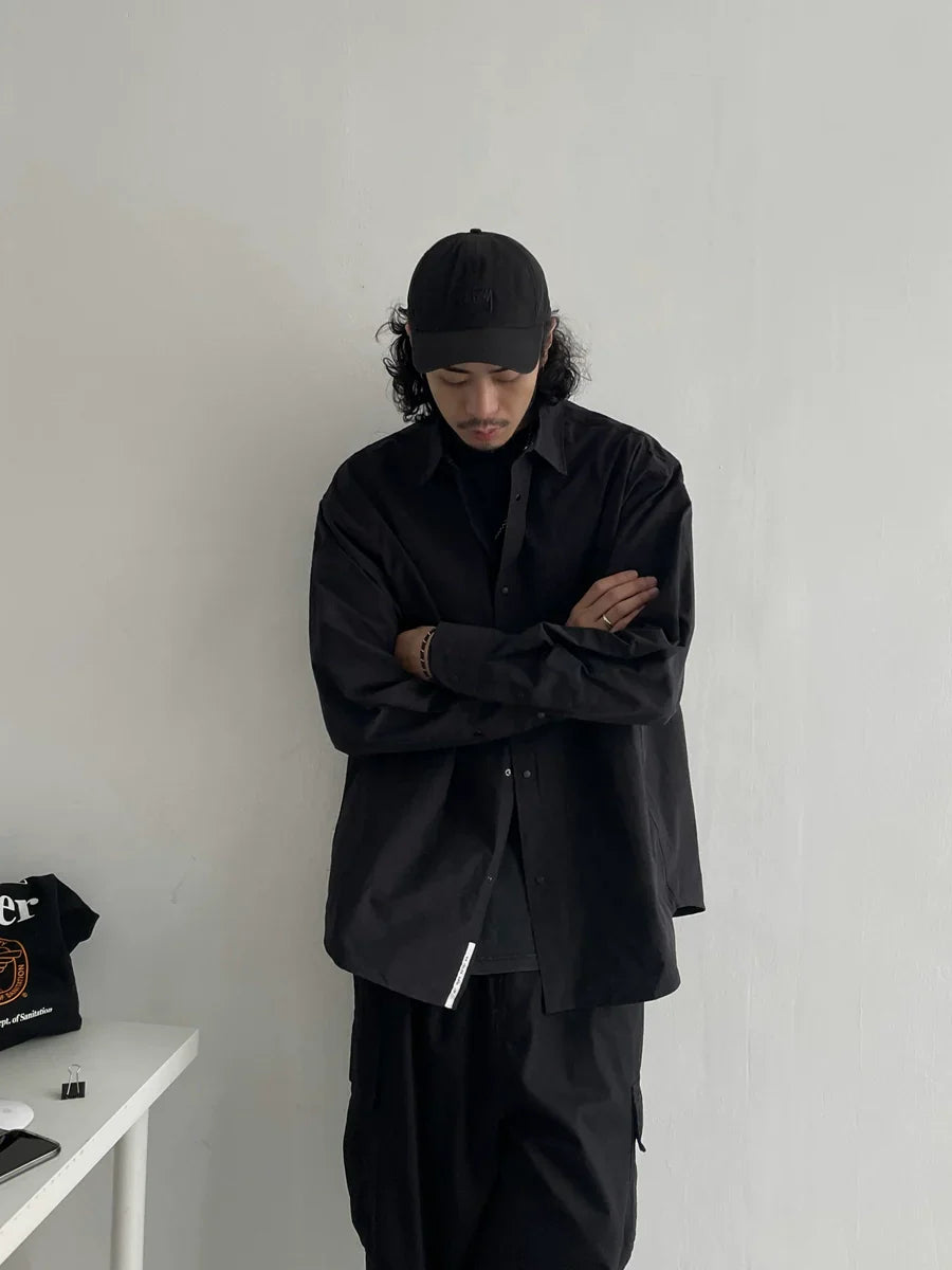 Basic Design Black Long Sleeve Shirt