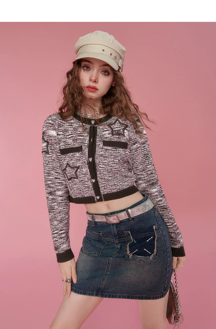 Cropped Knit Cardigan