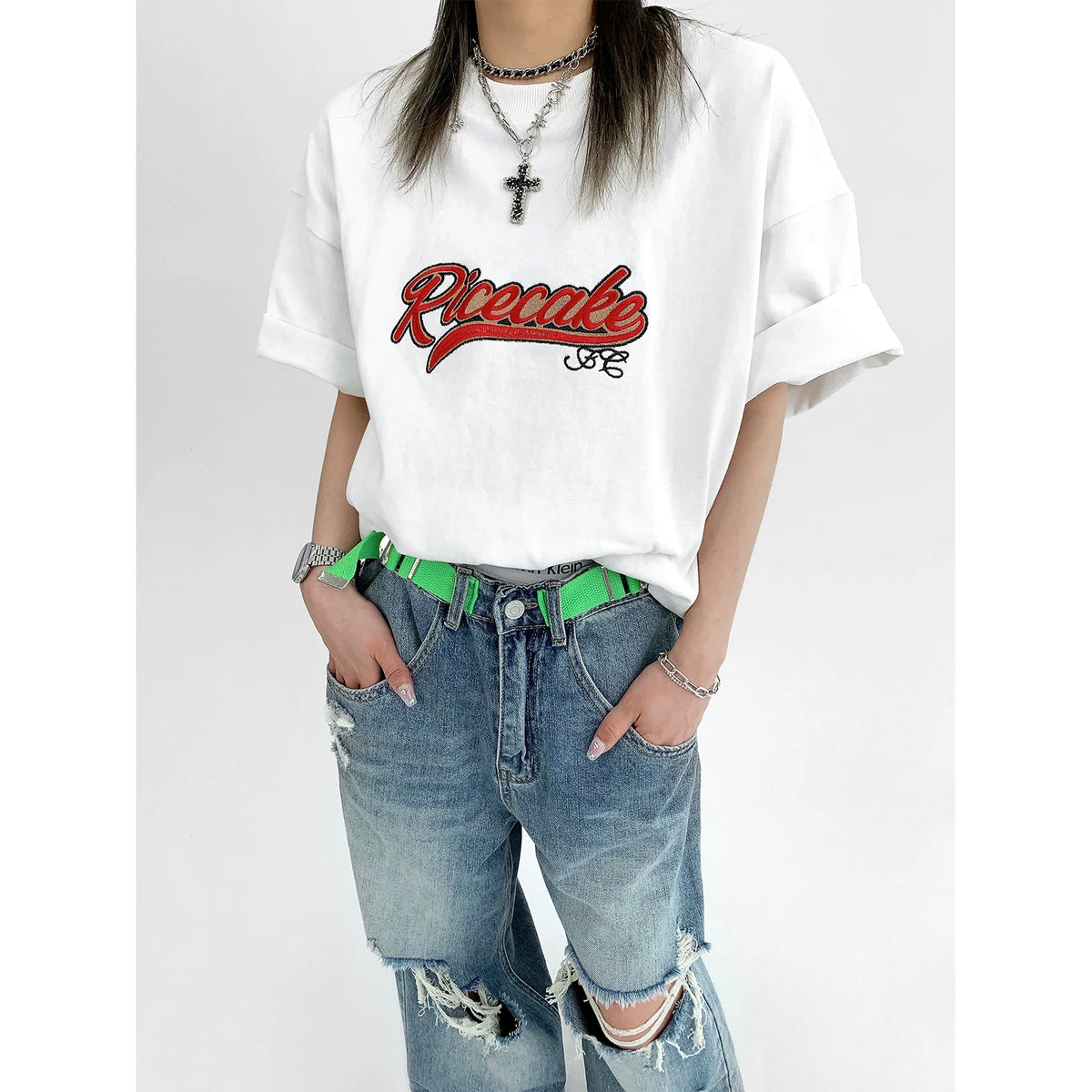 Logo Patch Oversize Short Sleeve T-Shirt