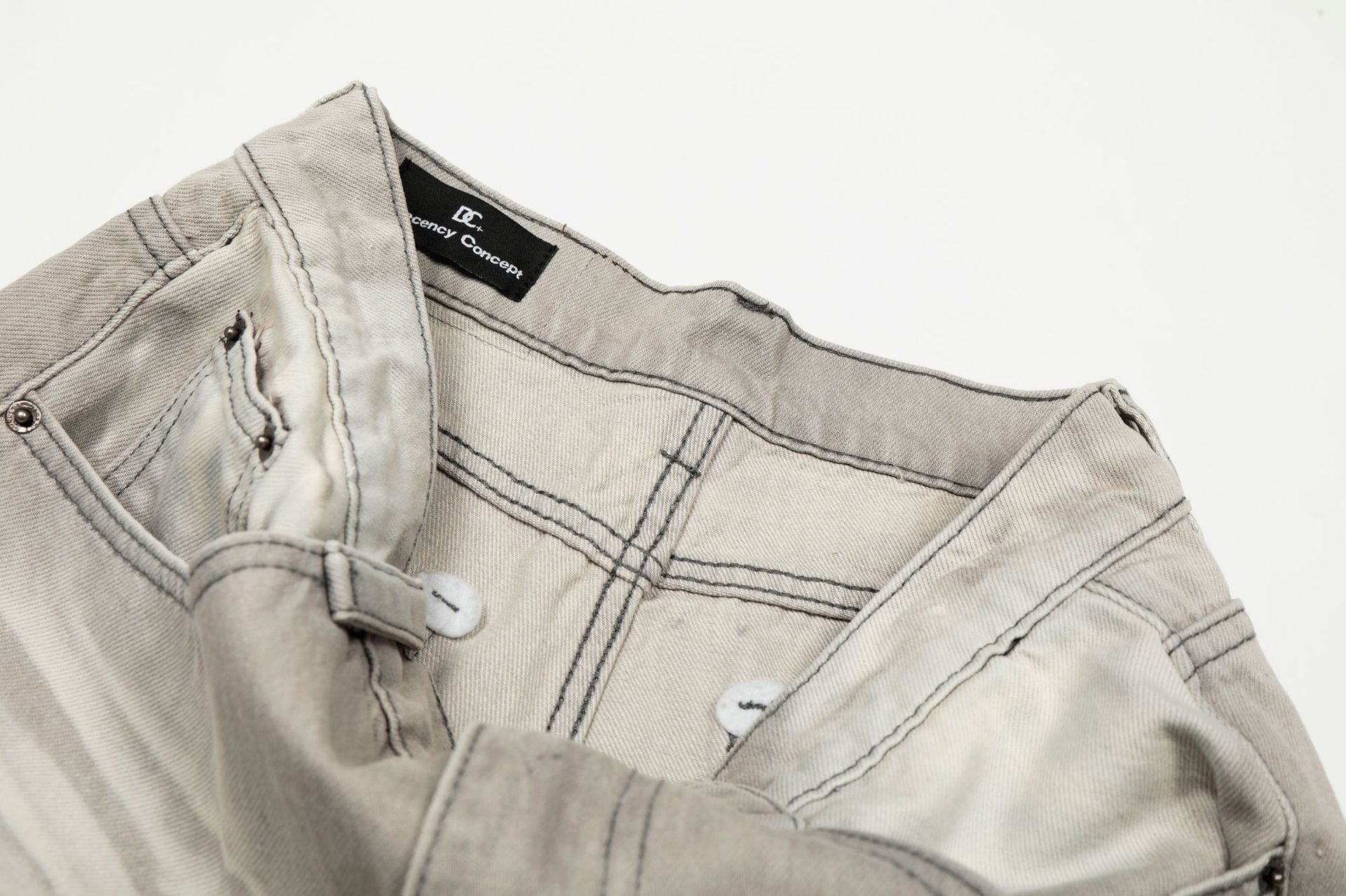 Washed Whiskers Wide Leg Denim Jeans