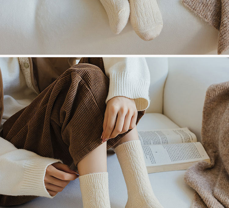 Cashmere Wool Solid Color Socks